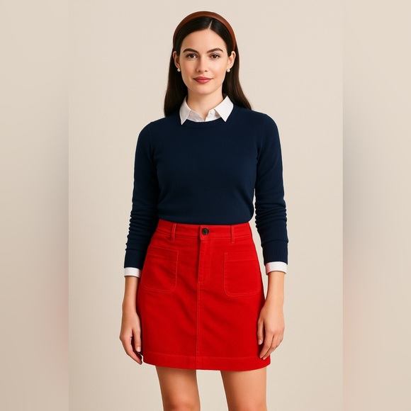 Boden Dresses & Skirts - Boden Red Corduroy Mini Skirt US 12 Petite NWT